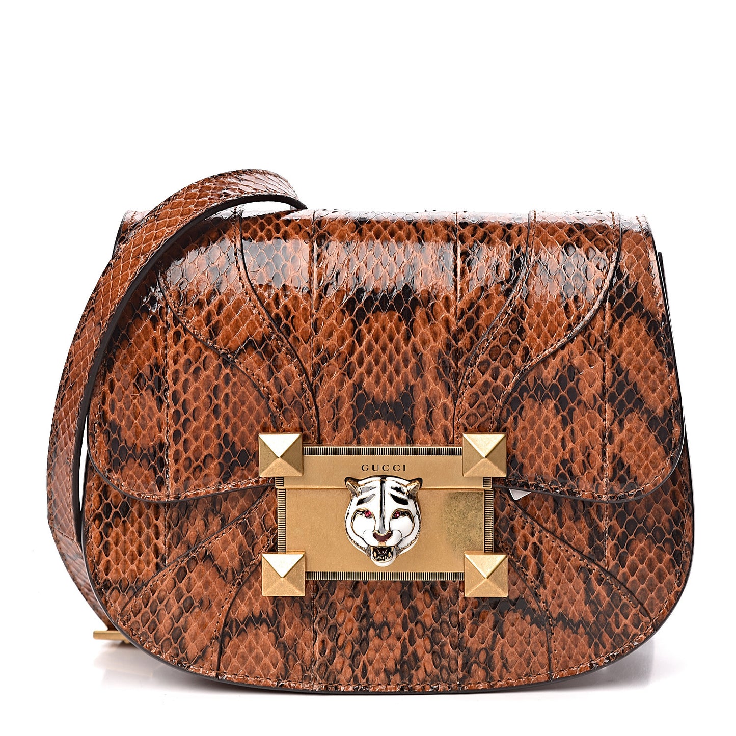 Elaphe Radiata Crystal Small Osiride Shoulder Bag Bright Cuir Ruby