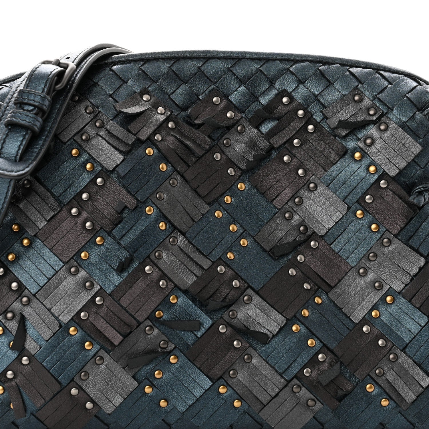 Bottega Veneta Nappa Intrecciato Fringe Studded Nodini Crossbody Messenger Multicolor 8 of 9