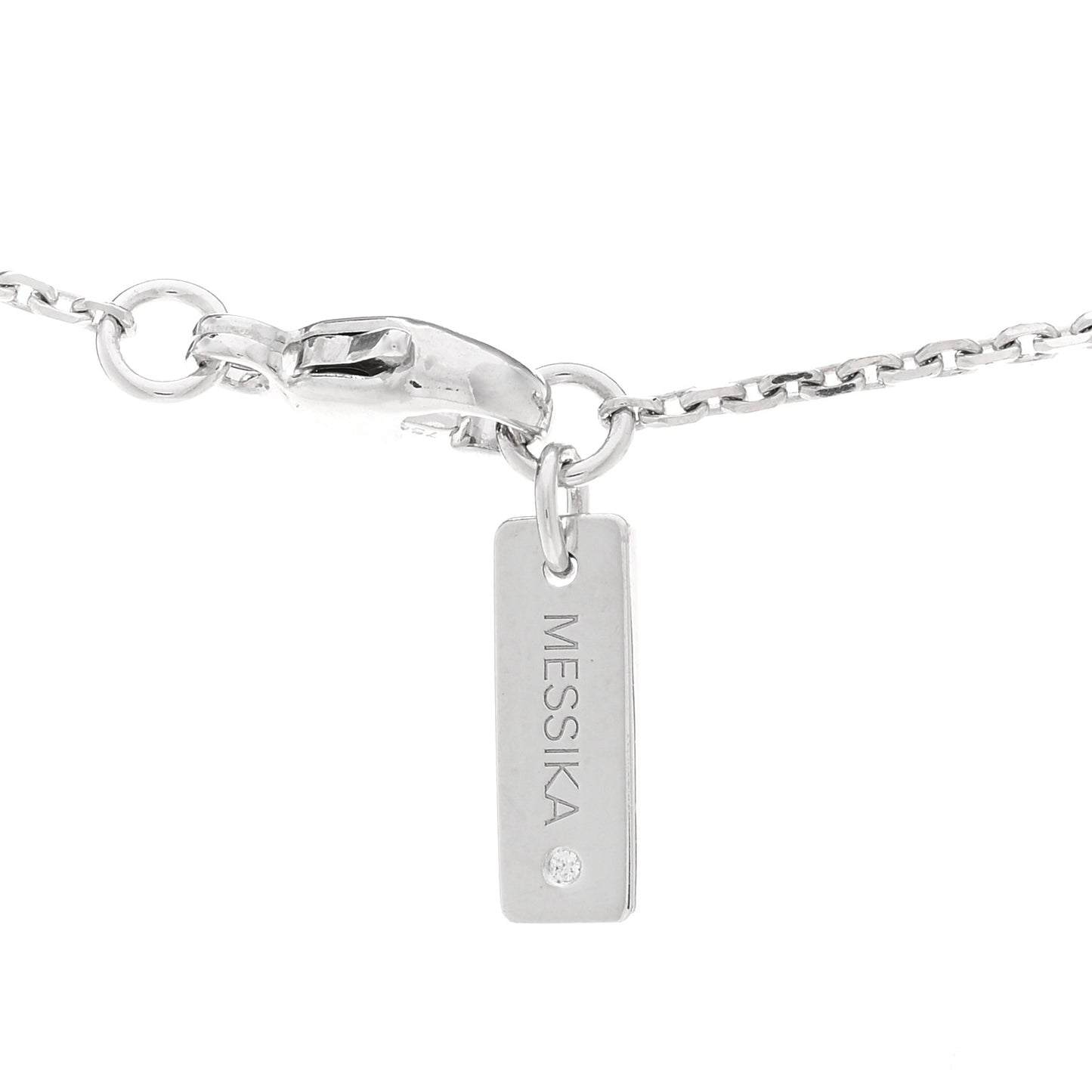 18K White Gold Diamond LM Move Uno Pave Pendant Necklace
