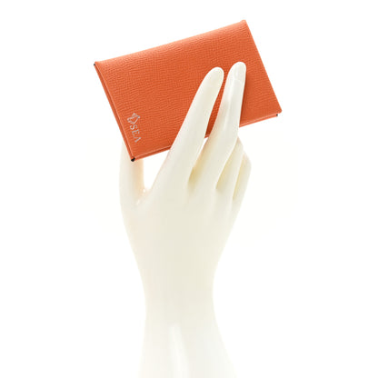 Hermes Epsom Horseshoe Verso Calvi Card Case Orange Vert Vertigo 2 of 10