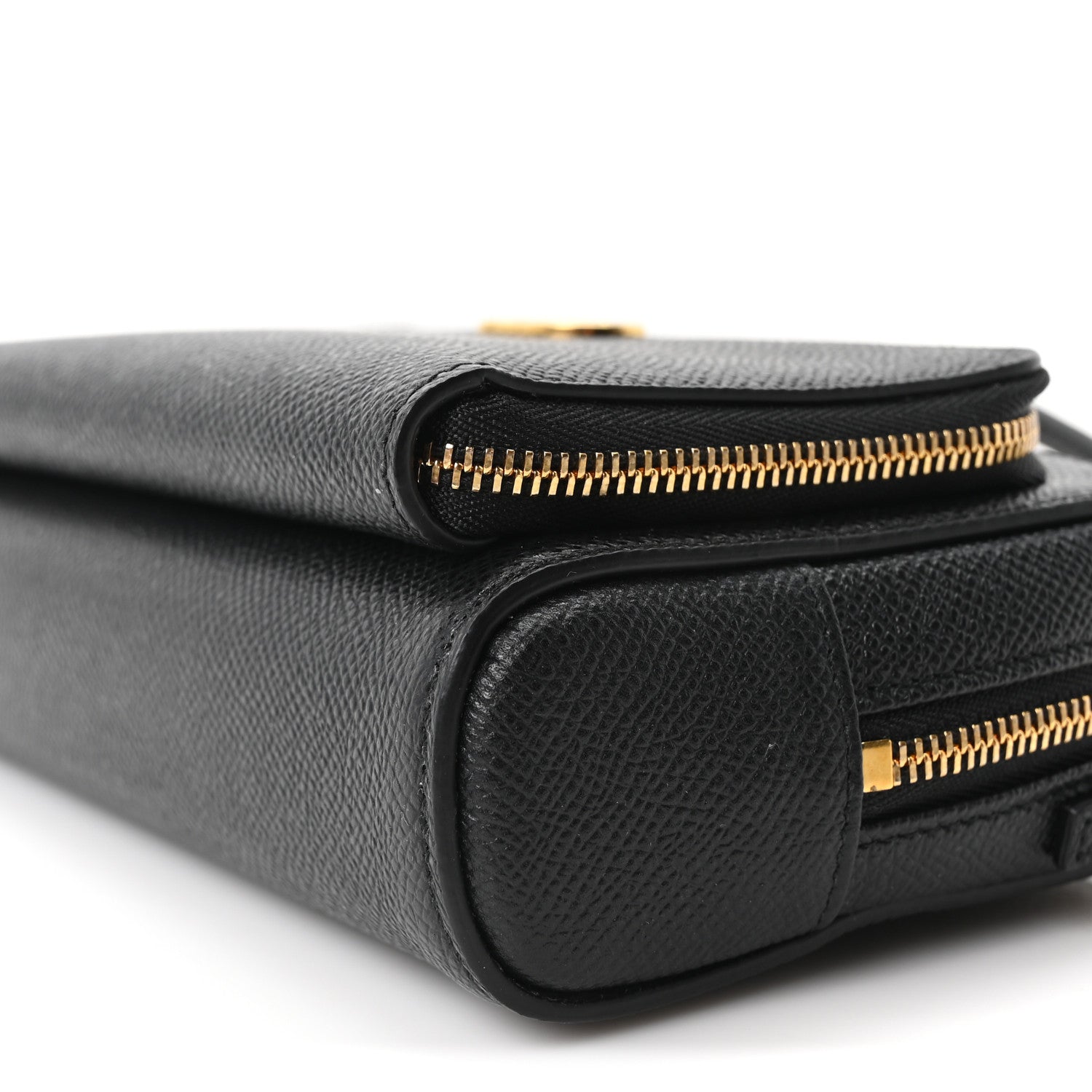 Christian Dior Grained Calfskin Caro Double Pouch Black 10 of 10