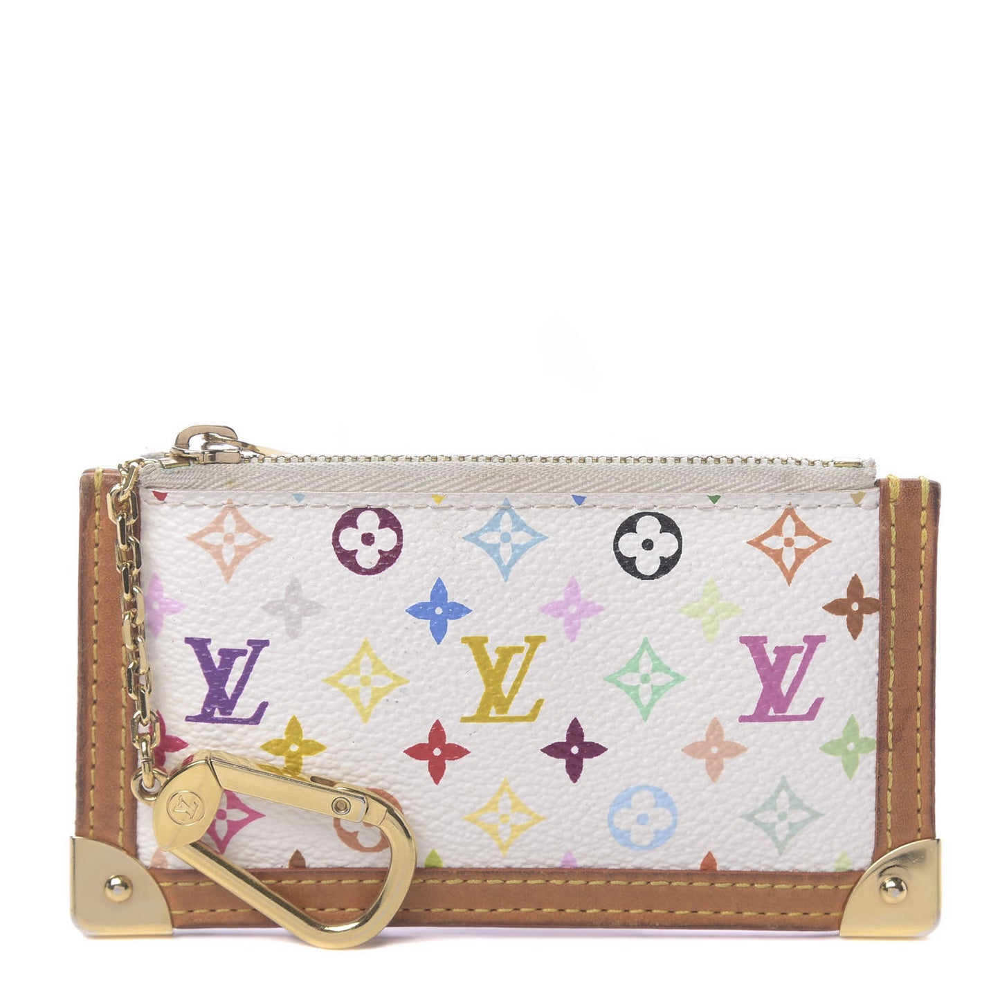 Monogram Multicolor Key Pouch White
