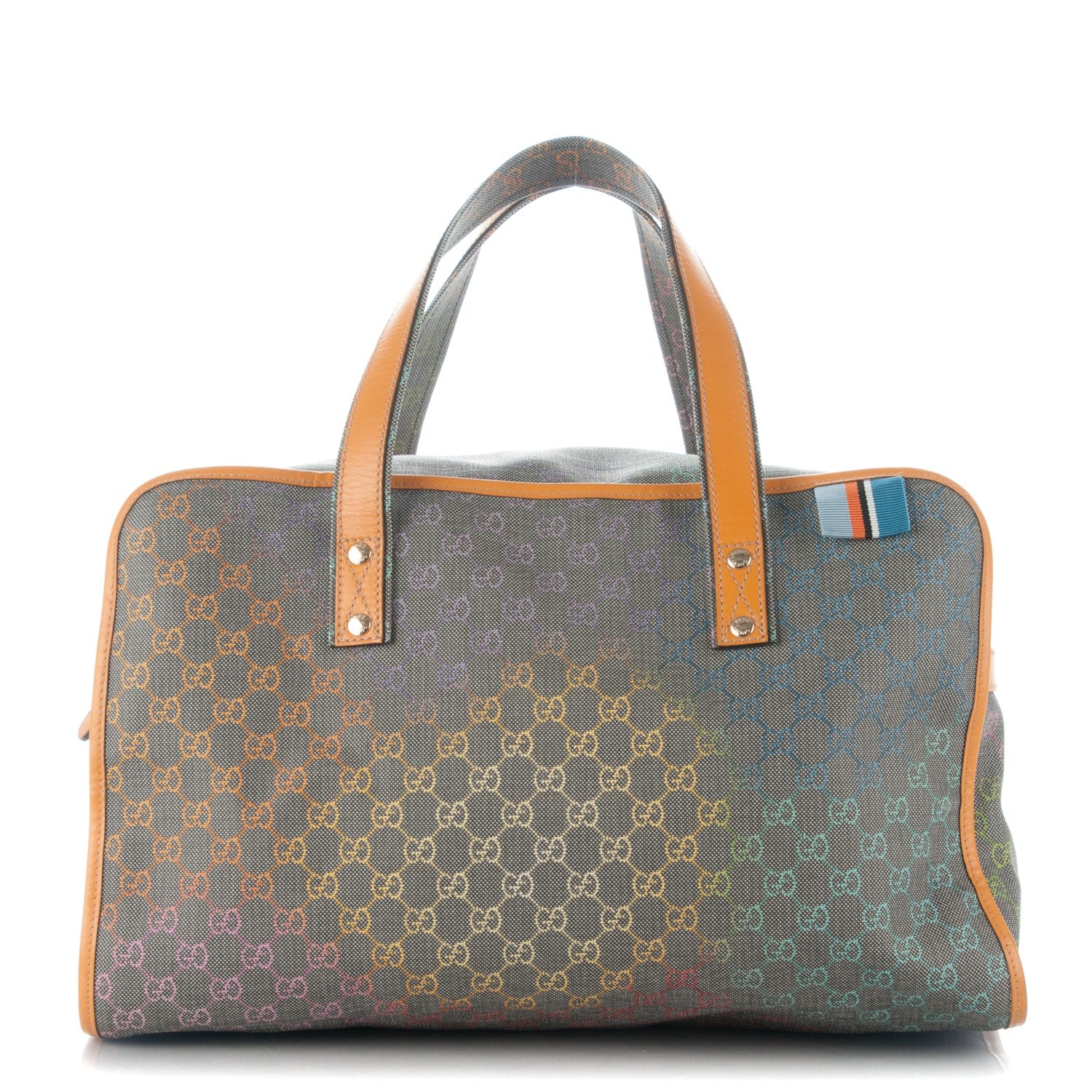 Gucci GG Plus Monogram Large Signature Web Loop Carry On Duffle Bag Multicolor 1 of 7