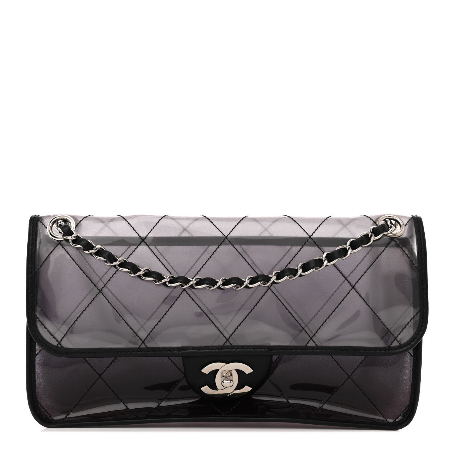 Chanel Vinyl Quilted Degrade Jumbo Single Flap Black 1 of 11