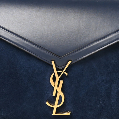 Saint Laurent Kid Scamosciato Smooth Calfskin Medium Classic Monogram Cassandra Top Handle Marine Rouge Legion 8 of 12