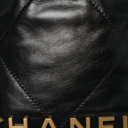 Chanel Shiny Calfskin Quilted Mini Chanel 22 Black 8 of 10