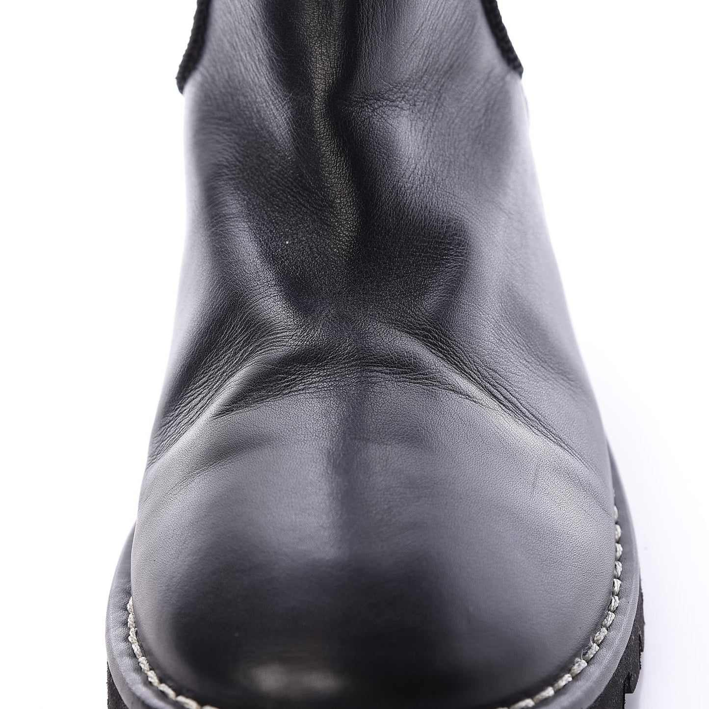 Calfskin Motorcycle Zipper Boots 40.5 Black Burgundy