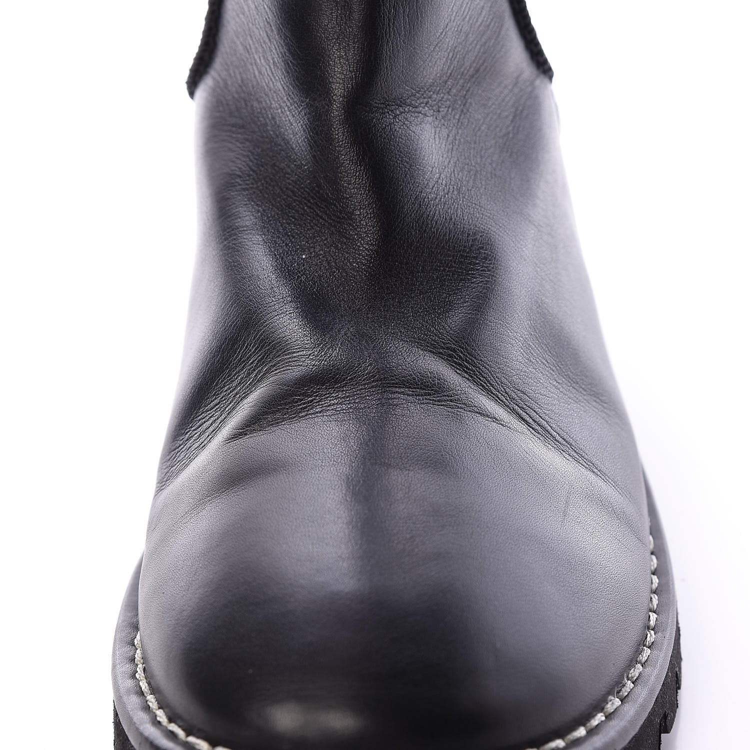 Chanel Calfskin Motorcycle Zipper Boots 40.5 Black Burgundy 12 of 12