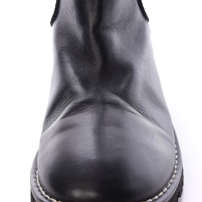 Chanel Calfskin Motorcycle Zipper Boots 40.5 Black Burgundy 12 of 12
