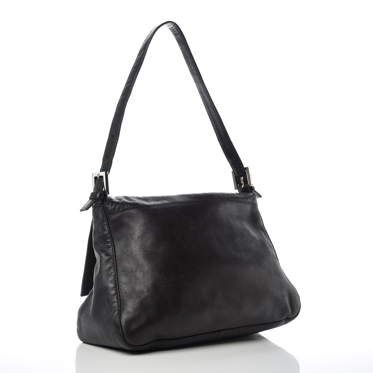 Fendi Calfskin Big Forever Mama Baguette Black 3 of 11