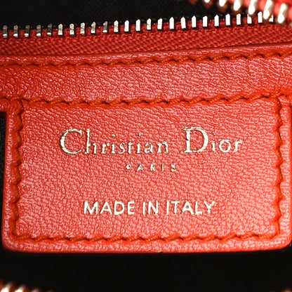 Christian Dior Lambskin Cannage Medium Lady Dior Orange 6 of 15