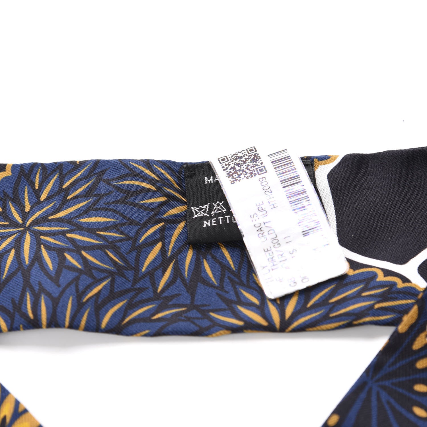 Hermes Silk Three Graces Twilly Black Gold Taupe 2 of 4