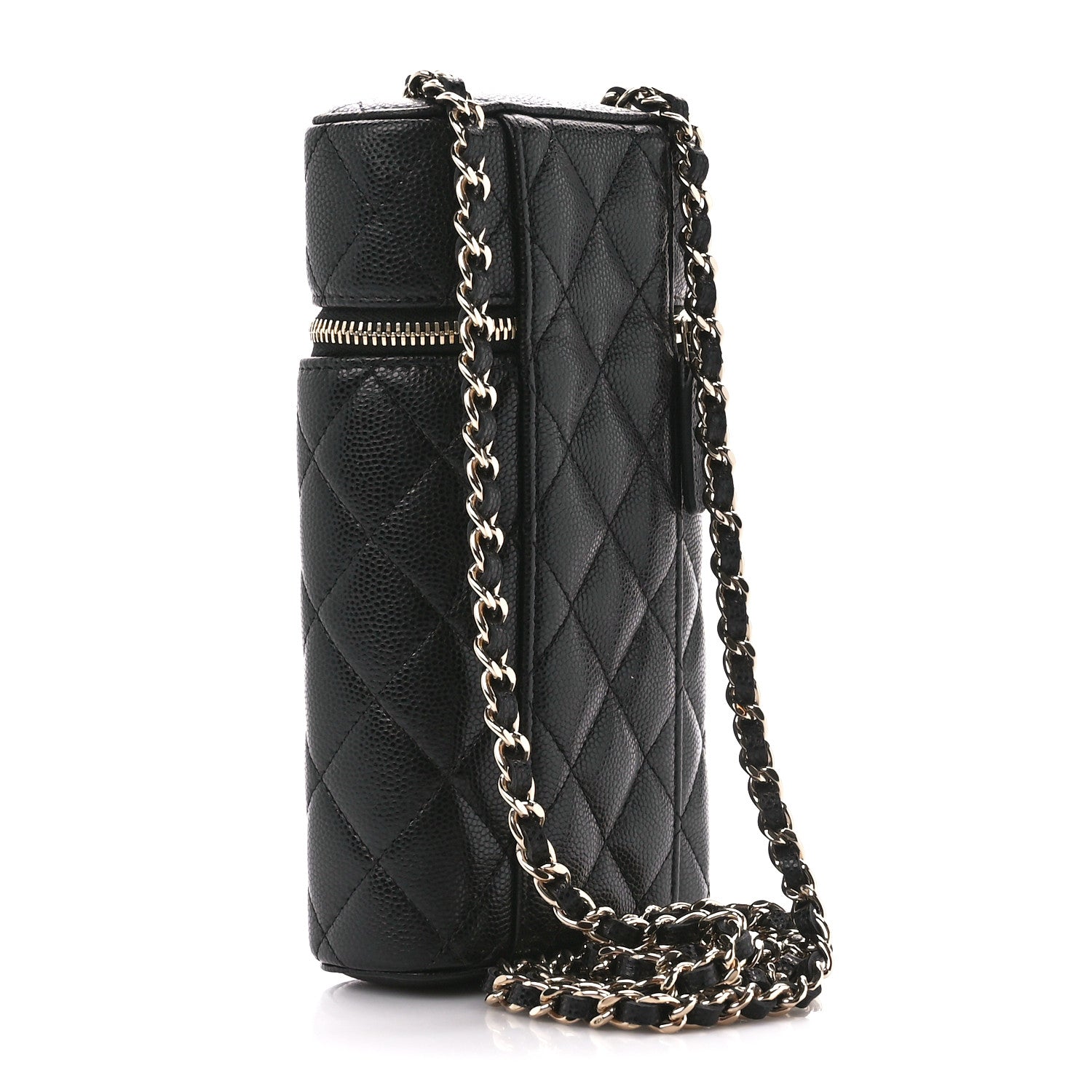 Chanel Caviar Quilted Phone Holder With Chain Black 3 of 10