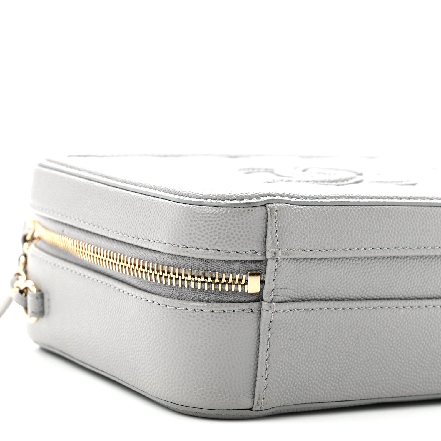 Chanel Caviar Quilted Small CC Filigree Vanity Case Grey 9 of 10