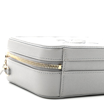 Chanel Caviar Quilted Small CC Filigree Vanity Case Grey 9 of 10
