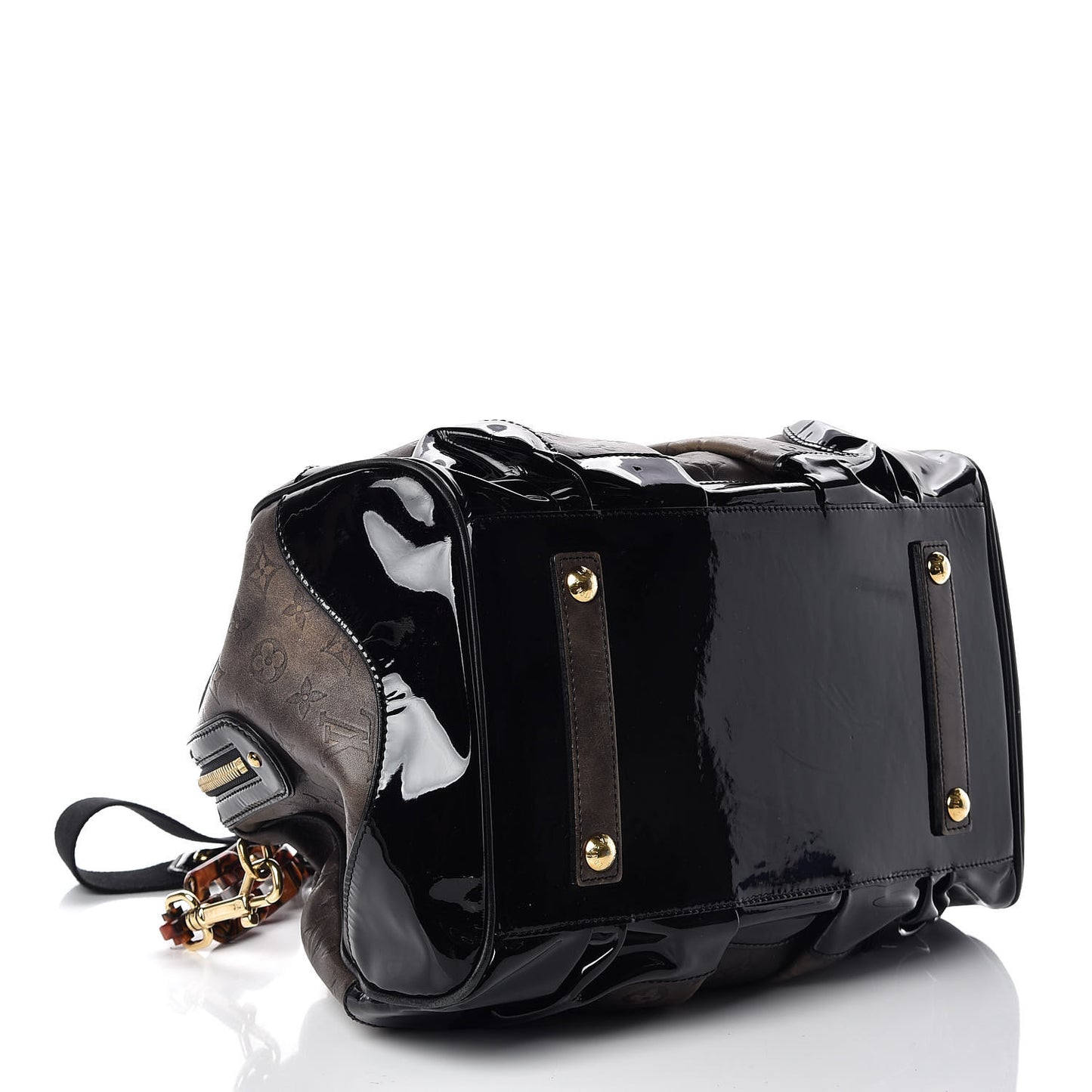 Cuir Patent Embossed Monogram Stephen Bag Grey