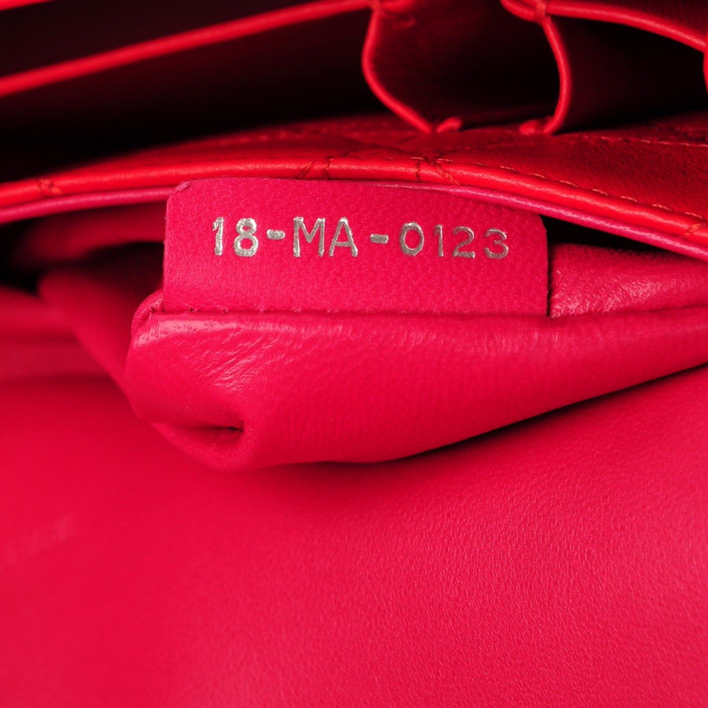 Lambskin Cannage Tri-Color Medium Tri-Color Miss Dior Flap Fuchsia