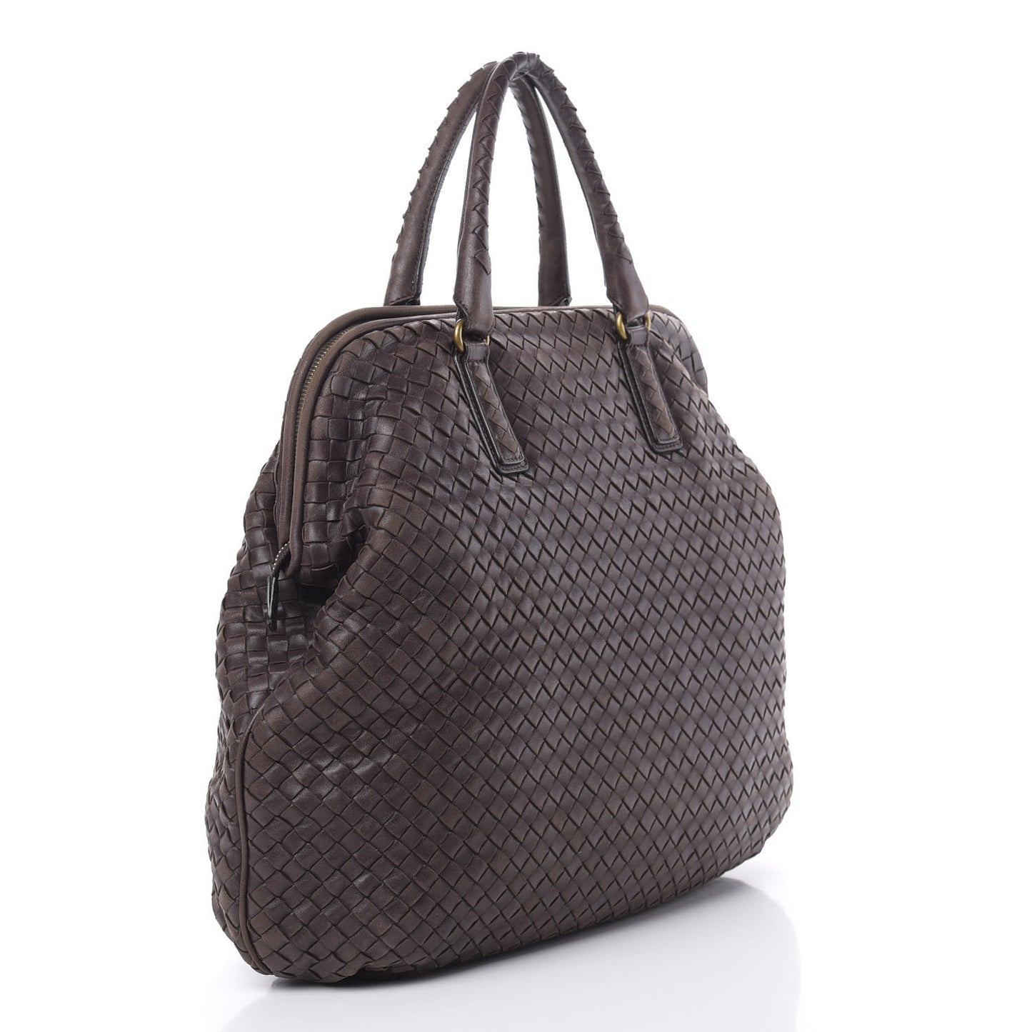 Nappa Intrecciato Frame Tote Ebano