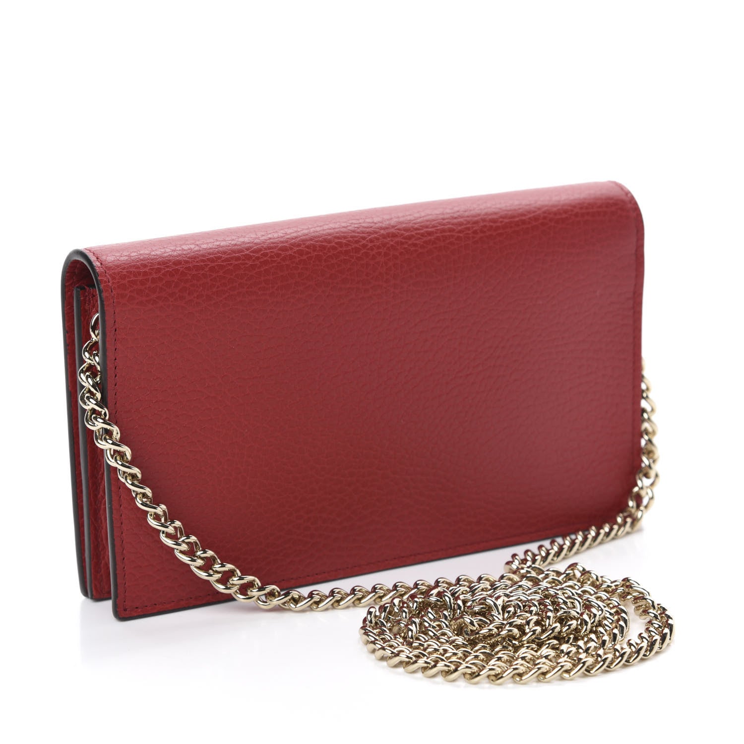 Gucci Dollar Calfskin Medium Betty Chain Wallet Red 3 of 11