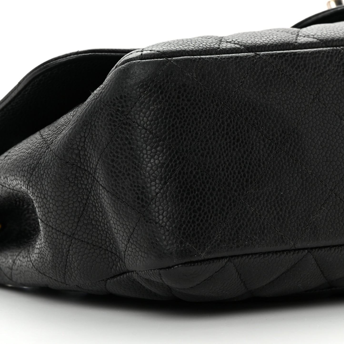 Caviar Quilted Jumbo Single Flap Black