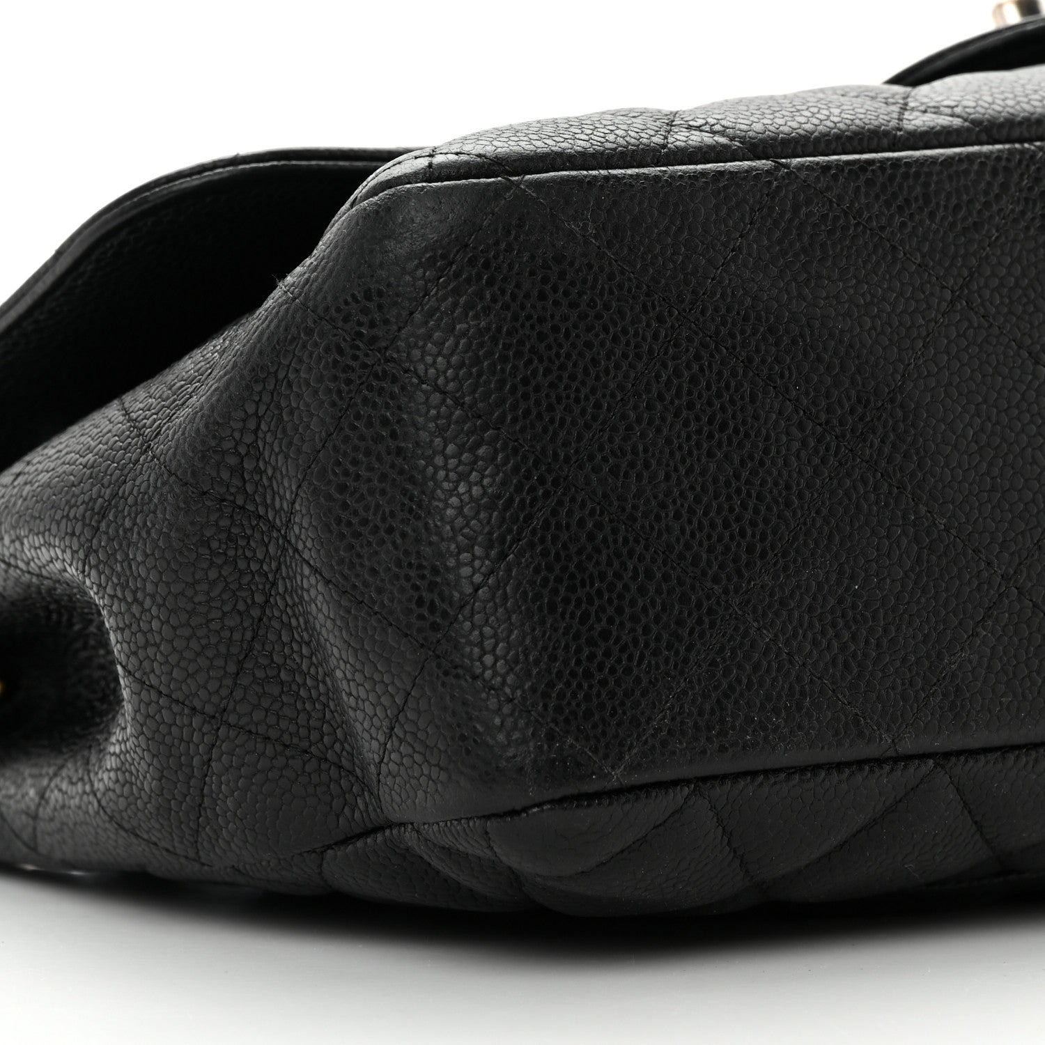 Chanel Caviar Quilted Jumbo Single Flap Black 9 of 14