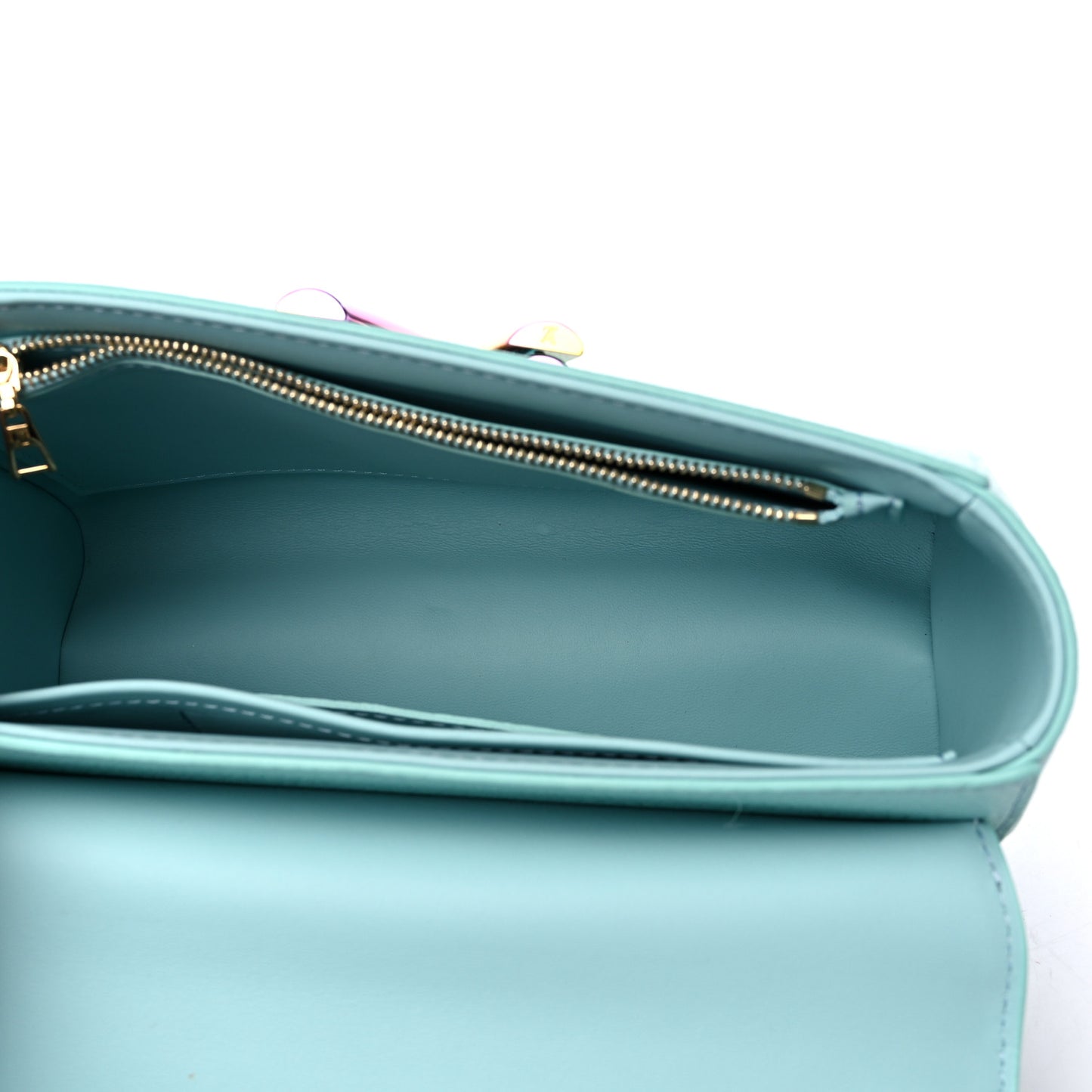 Iridescent Grained Calfskin Summer Splash Twist MM Blue