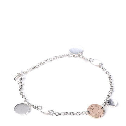 Hermes Sterling Silver 18K Rose Gold Confettis Bracelet LG 1 of 4