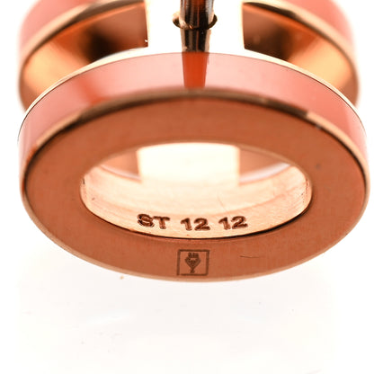 Hermes Gold Lacquered Mini Pop H Earrings Orange Soie 4 of 5