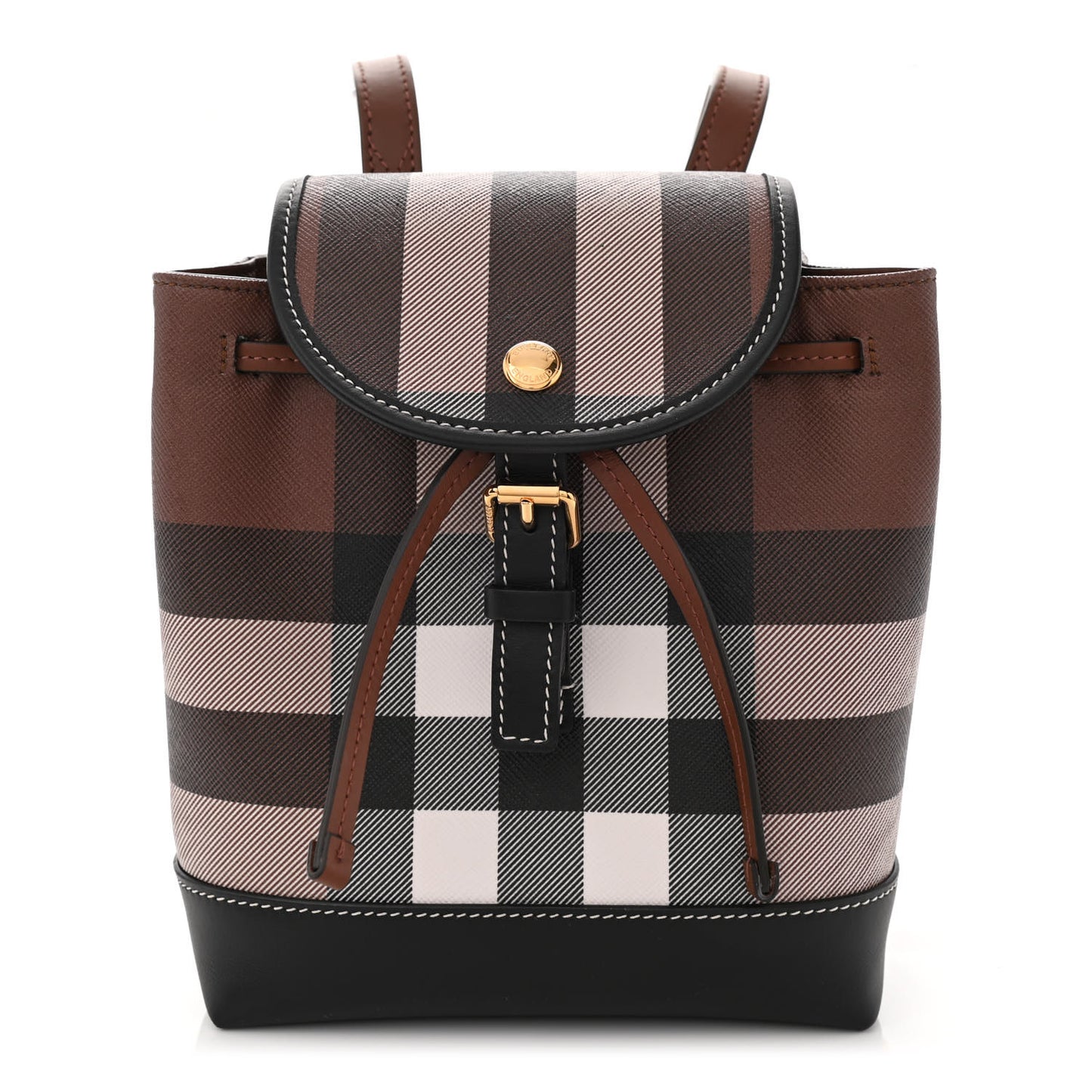 House Check Canvas Calfskin Micro Backpack Dark Birch Brown