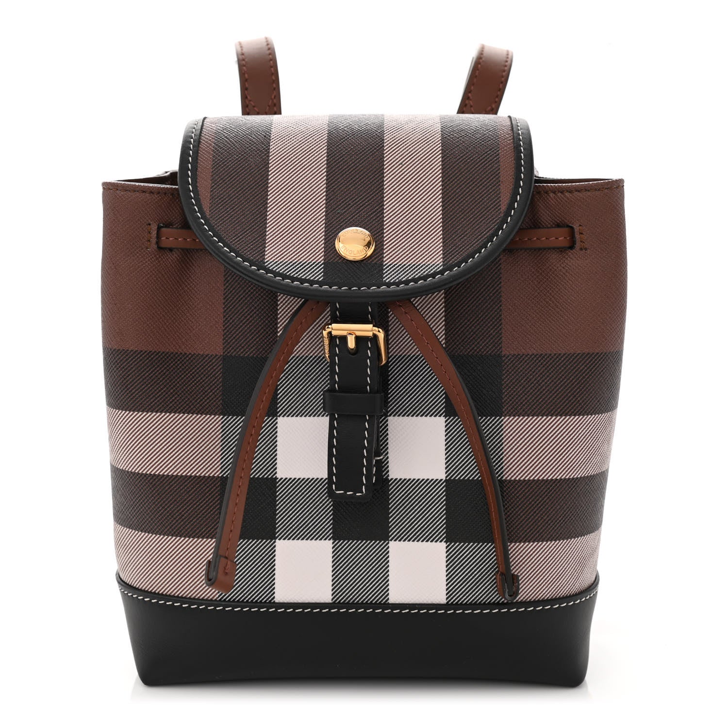 Burberry House Check Canvas Calfskin Micro Backpack Dark Birch Brown 1 of 9