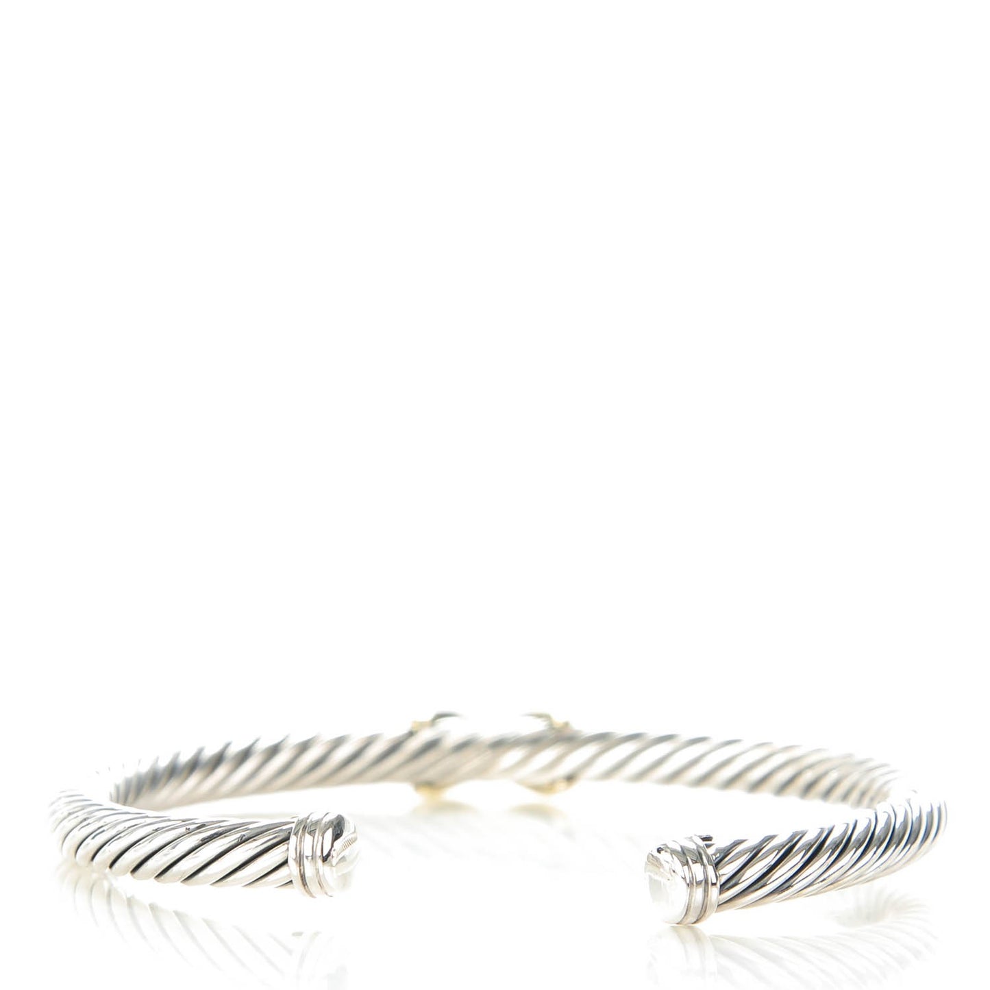 Sterling Silver 14K Yellow Gold 5mm X Station Cable Bracelet