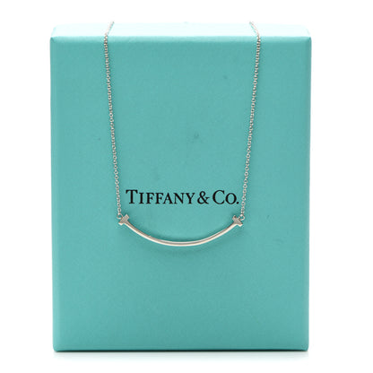 Tiffany Sterling Silver Small T Smile Pendant Necklace 6 of 6