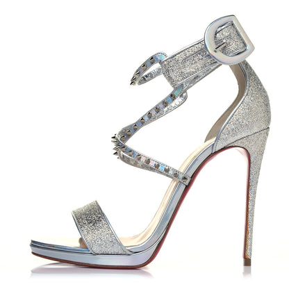 Christian Louboutin Lurex Specchio Choca Lux Sandals 38.5 Silver 2 of 14
