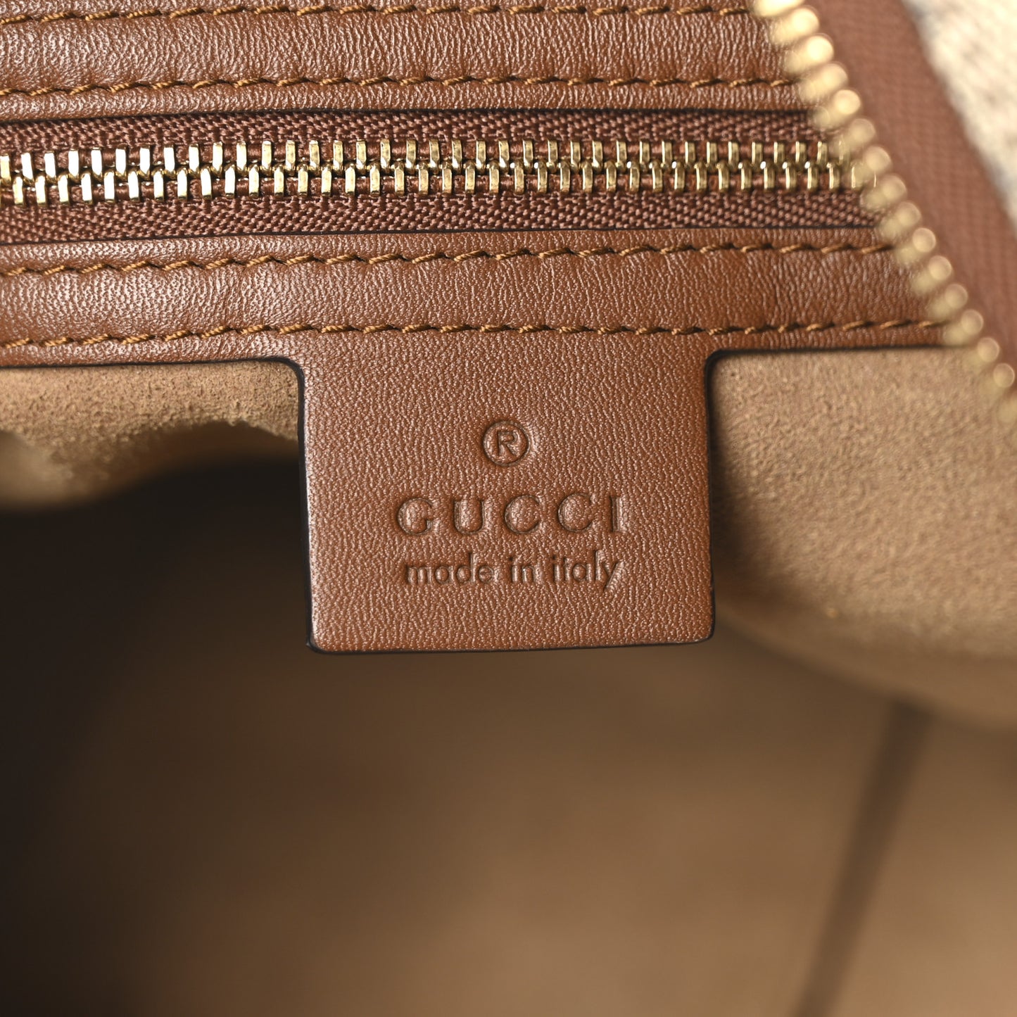 GG Supreme Monogram Large Linea A Hobo Light Brown