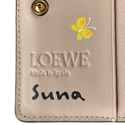 Loewe X SUNA FUJITA Satin Calfskin Panda Compact Zip Wallet Bottle Green 7 of 9