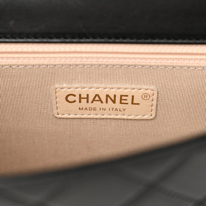 Chanel Lambskin Quilted Large Pearl Chain Flap Bag Black 6 of 10