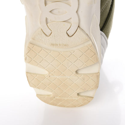 Chanel Canvas CC Sneakers 39.5 Khaki 10 of 17