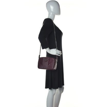 Prada Soft Calfskin Impunture Diagramme Camera Bag Granato 2 of 12