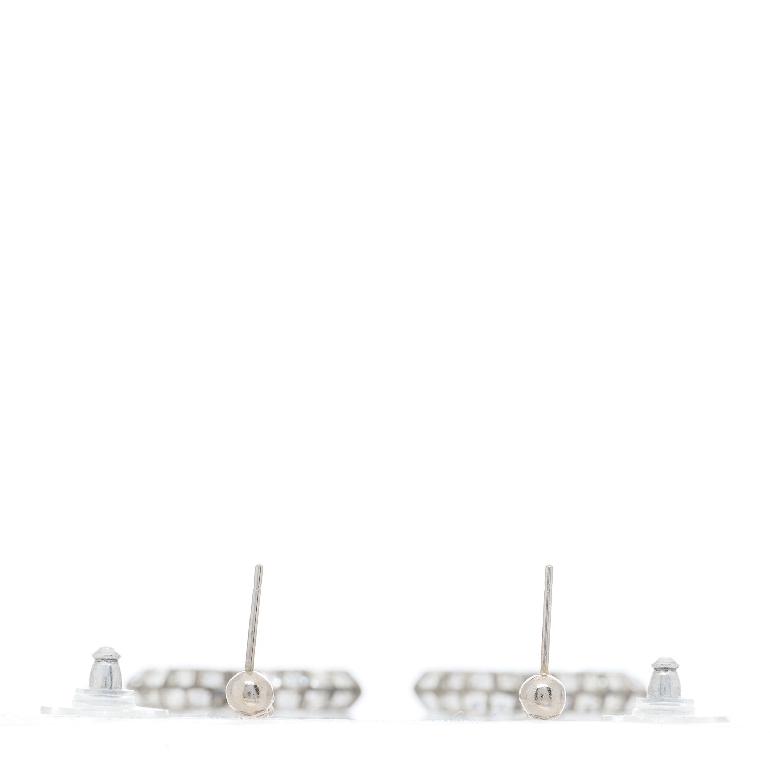 Chanel Baguette Crystal CC Drop Earrings Silver 2 of 3