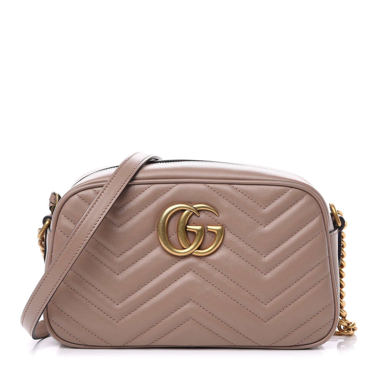 Gucci Calfskin Matelasse Small GG Marmont Chain Shoulder Bag Porcelain Rose 1 of 10