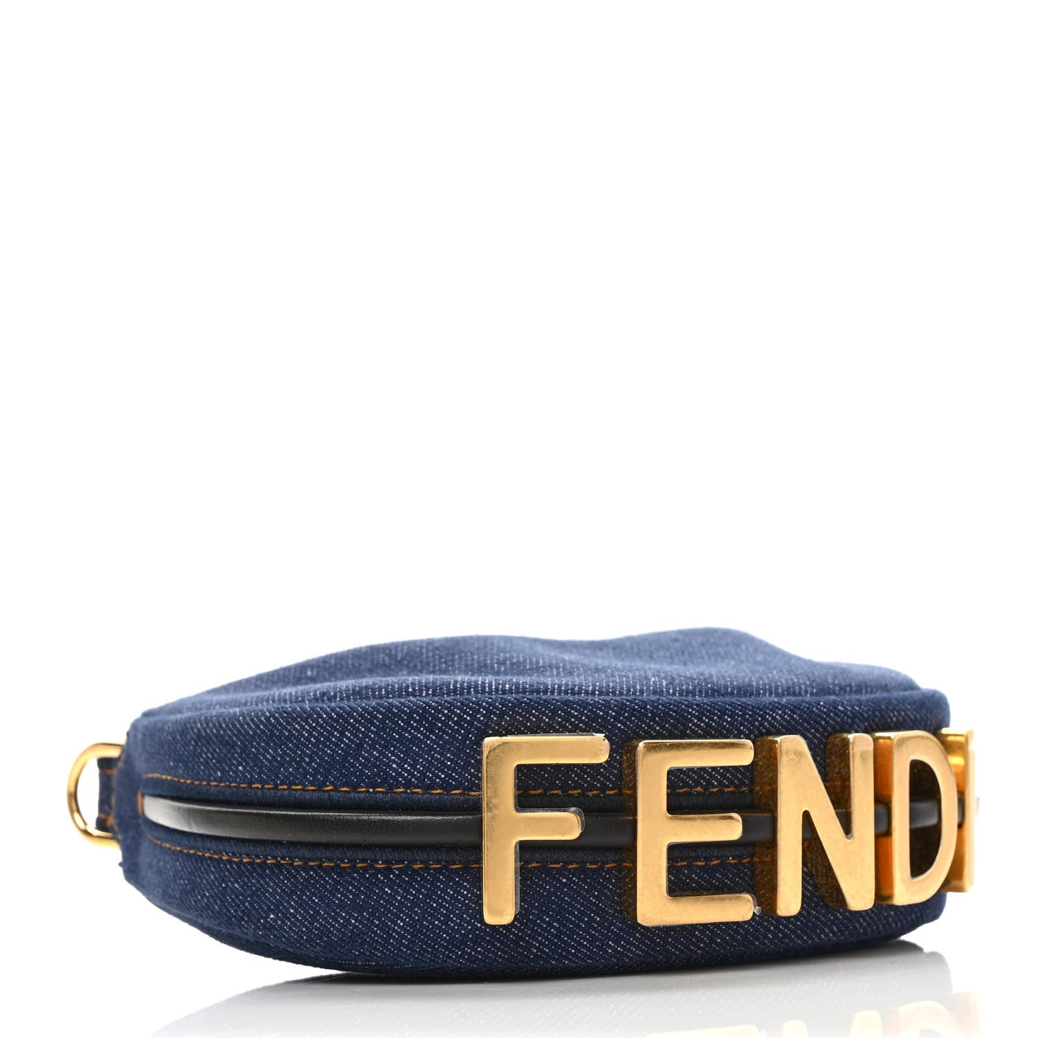Fendi Denim Shiny Nappa Nano Fendigraphy Hobo Charm Blue Moro 4 of 7