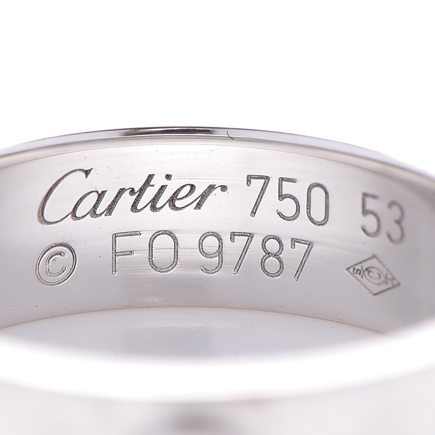 18K White Gold 5.5mm LOVE Ring 53 6.75