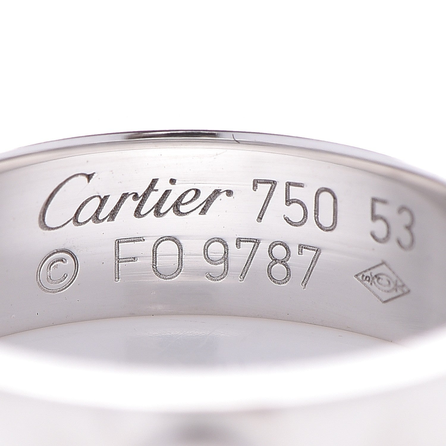Cartier 18K White Gold 5.5mm LOVE Ring 53 6.75 3 of 4