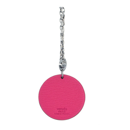 Hermes Chevre Mysore Pig Key Chain Pink Rose Shocking 3 of 5
