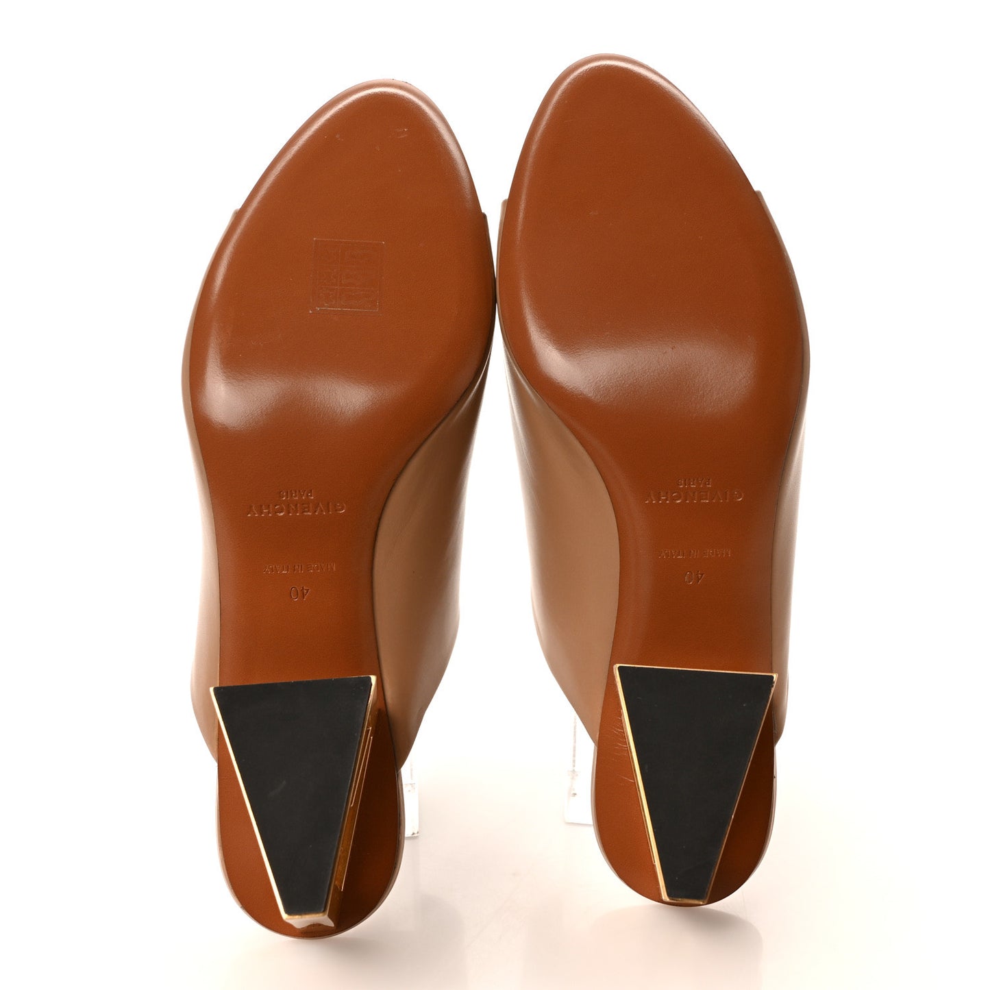 Smooth Calfskin 4G Logo Triangle Mules 40 Beige