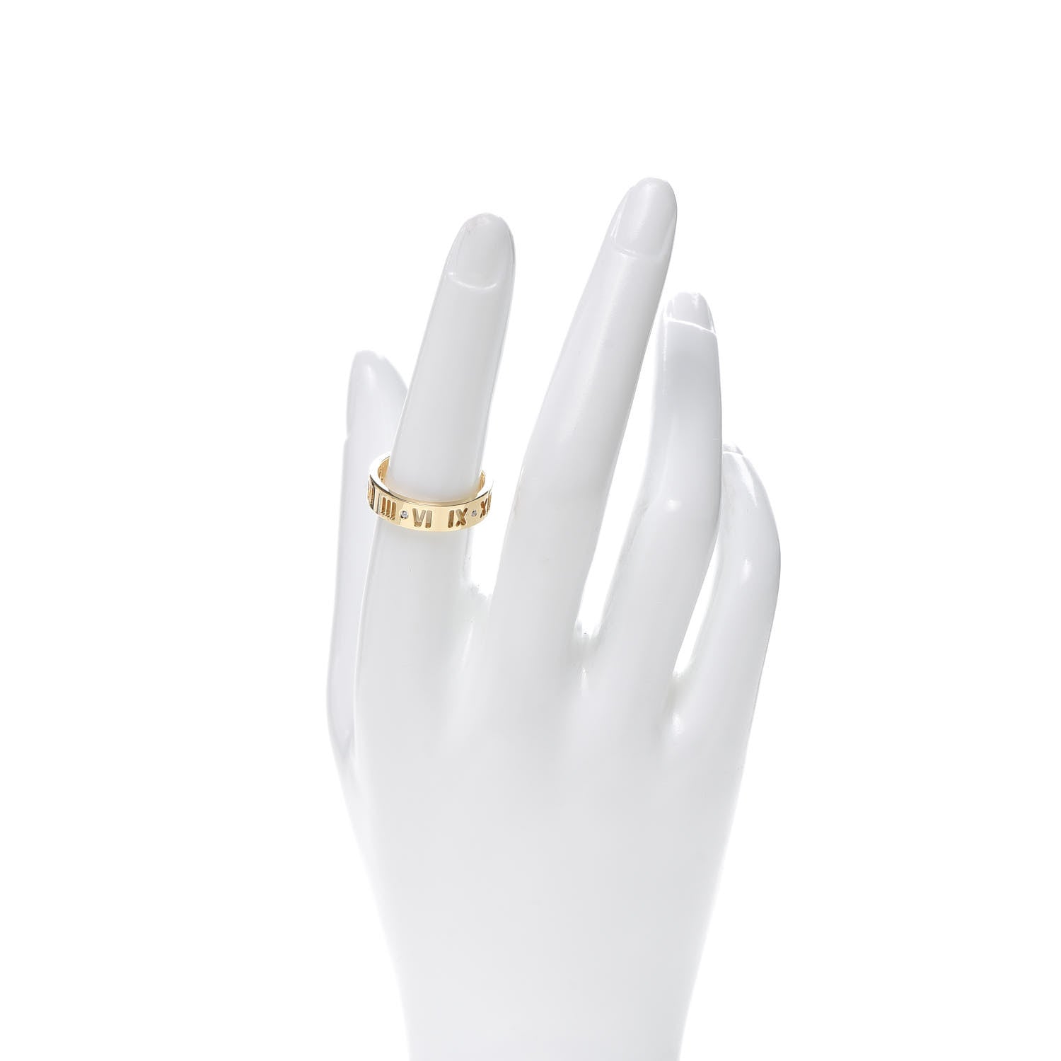 Tiffany 18K Yellow Gold Diamond Wide Atlas Pierced Ring 56 7.5 2 of 4