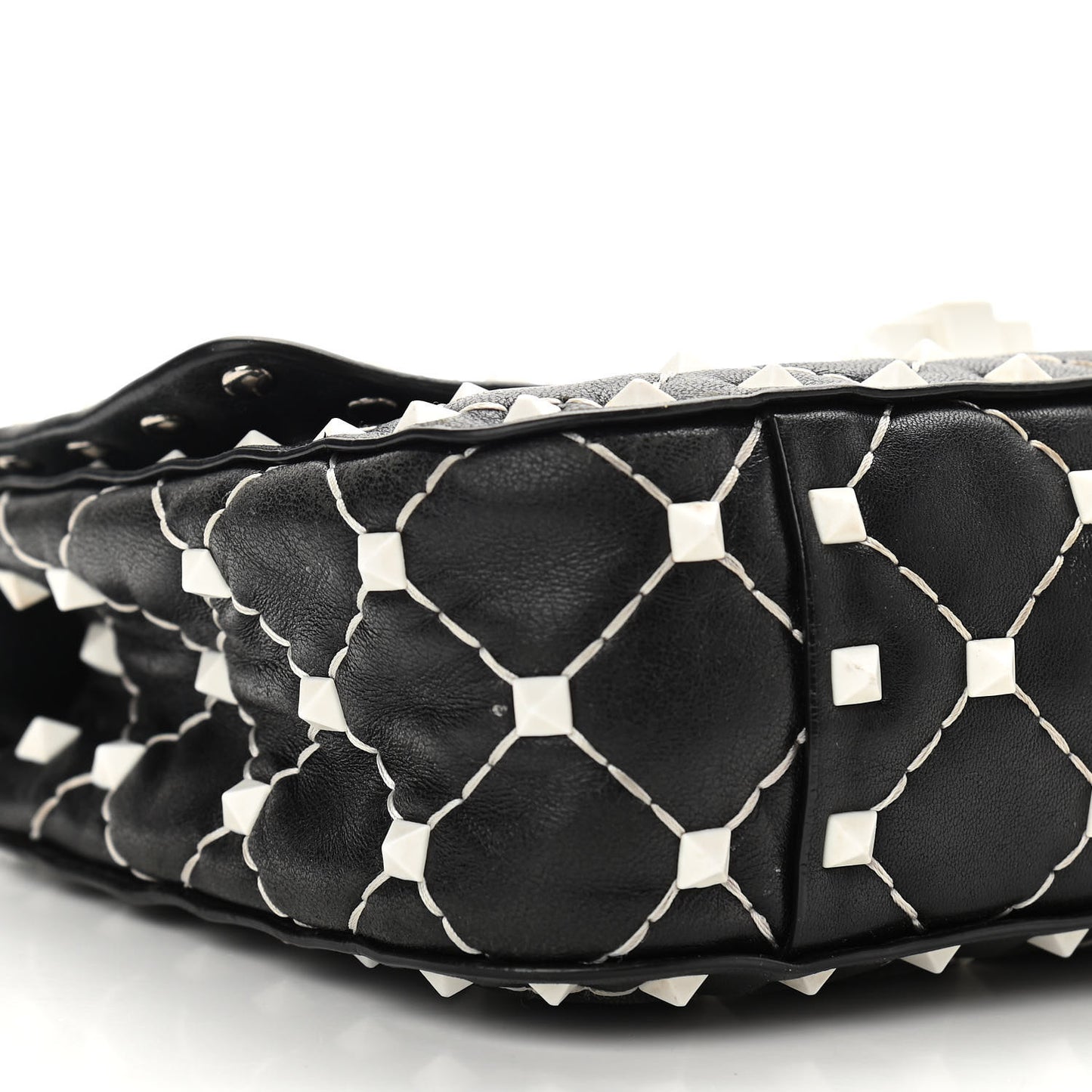 Lambskin Small Free Rockstud Spike Shoulder Bag Black