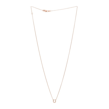Roberto Coin 18K Rose Gold Diamond Love Letter U Pendant Necklace 3 of 4