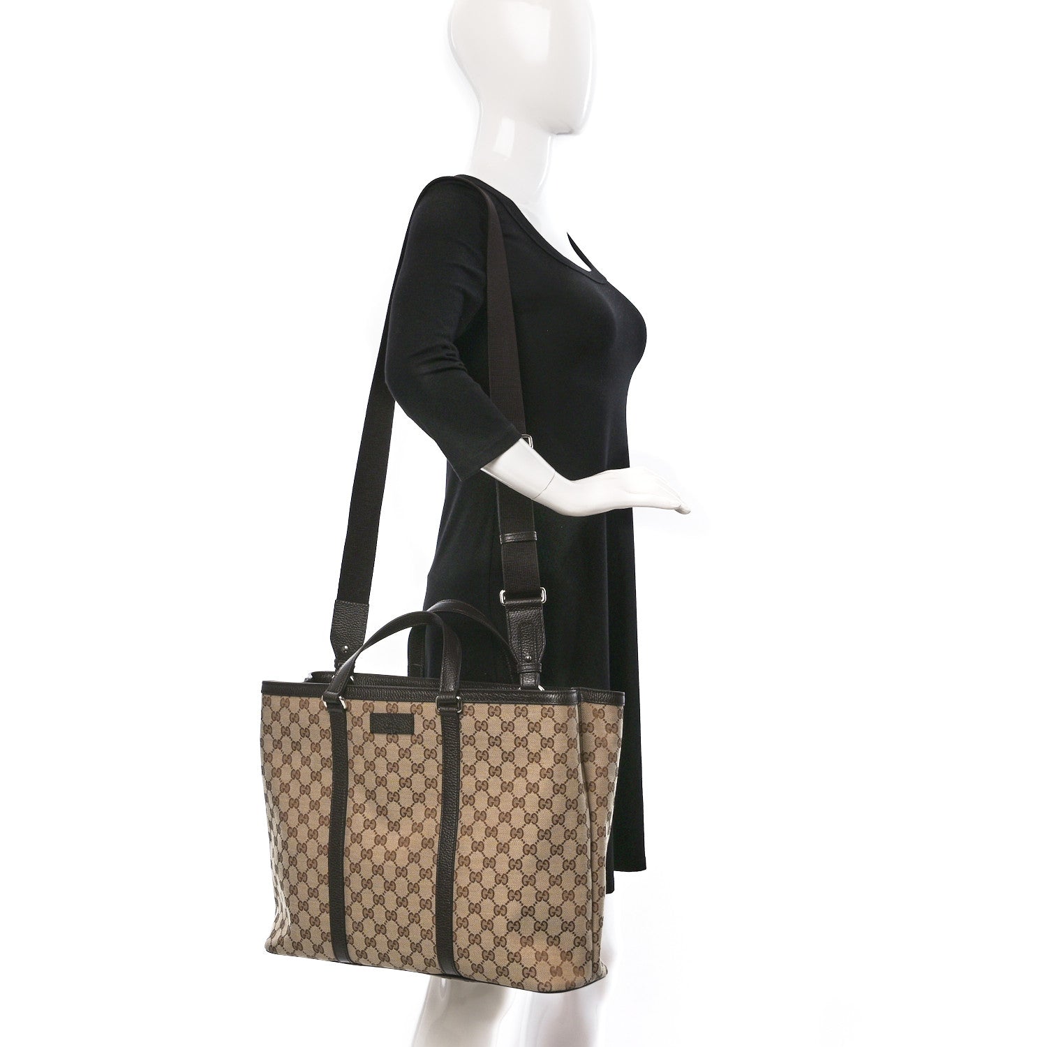 Gucci GG Monogram Large Joy Tote Bag Dark Brown 2 of 9
