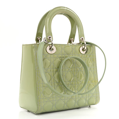 Christian Dior Patent Cannage Medium Lady Dior Blue Alcier 2 of 11
